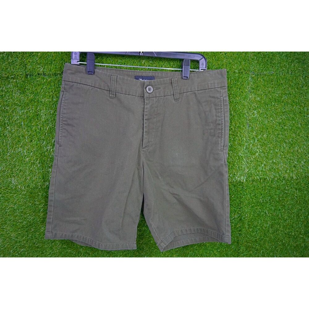 Brixton Olive Greenโ Flat Front Shorts - Men's Size 32